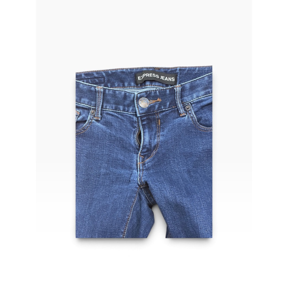 Express Stella Low Rise Bootcut Jeans Dark Wash Blue Denim 4R